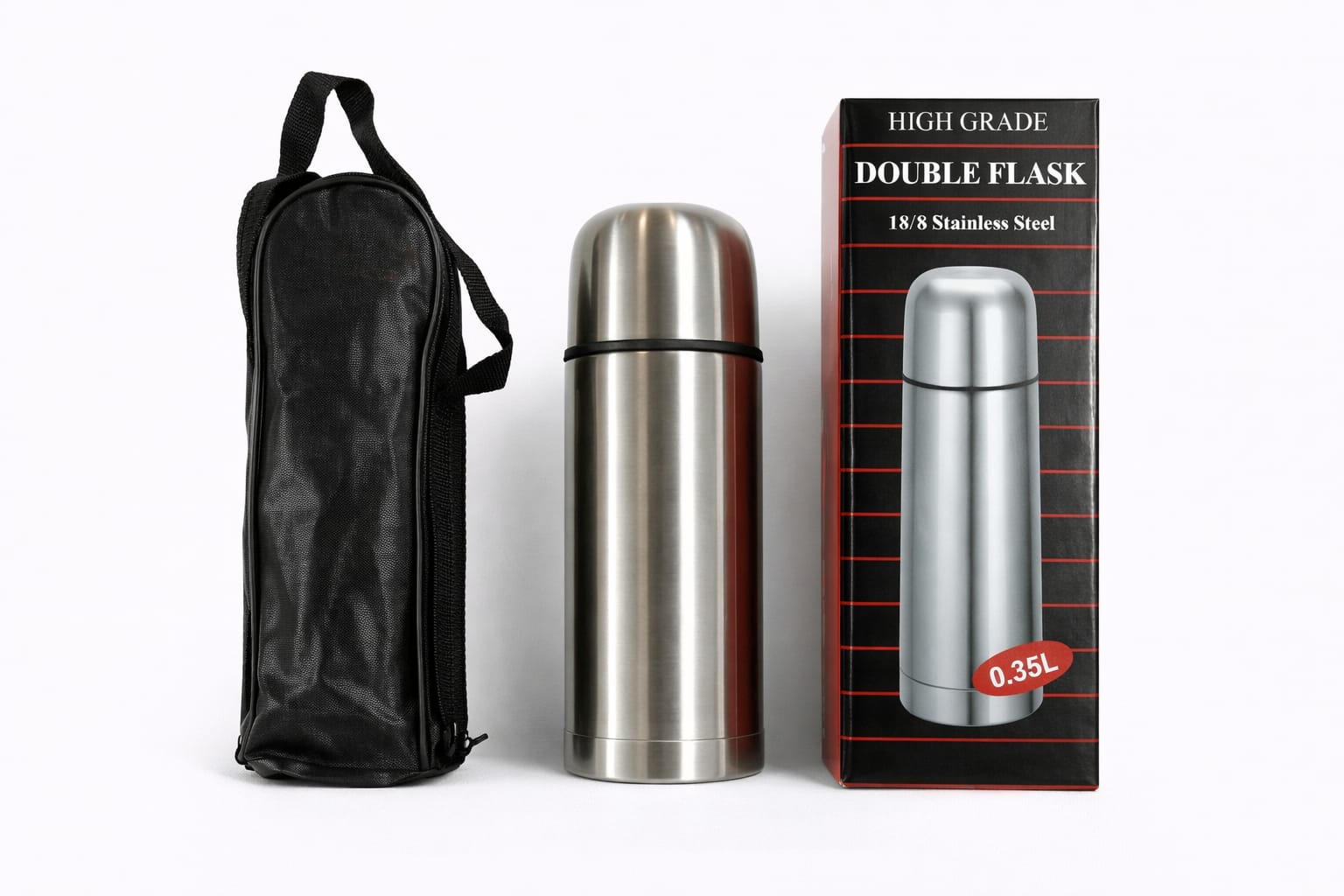 Kompakte Edelstahl Thermosflasche doppelwandig 0